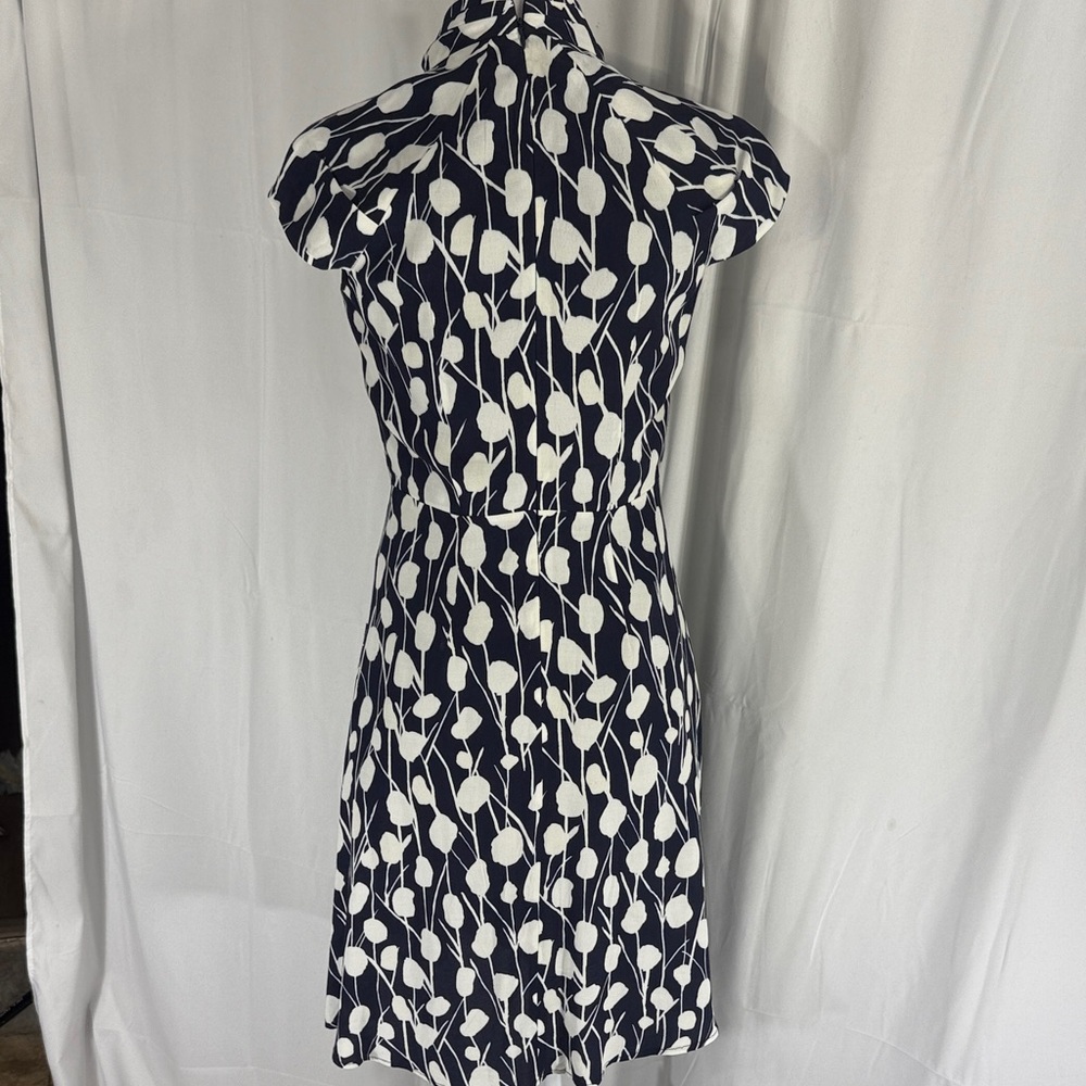 The Fold London  Navy and White Women's Midi Dress Size 6 - Picture 7 of 11